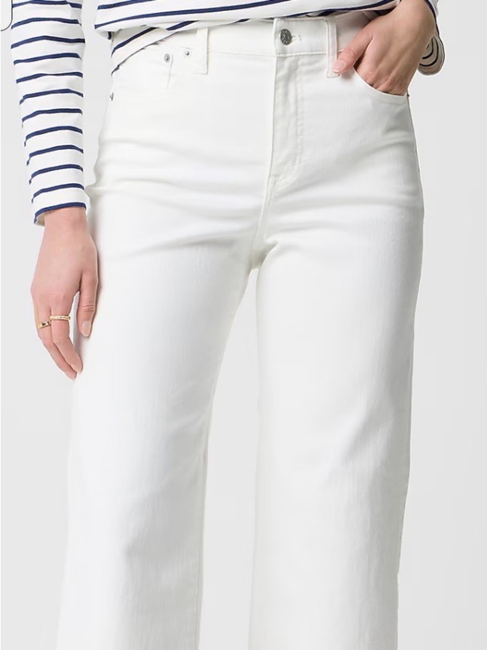 J Crew Factory Wide-Leg Crop Jeans 26P Seashell NWT